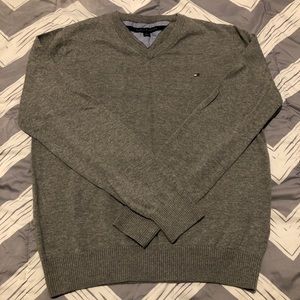 Tommy Hilfiger Gray V-Neck Sweater (S)